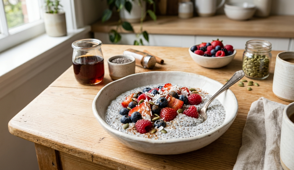 Coconut Berry Chia Breakfast Pudding | Recipes | Fitnesswithrea
