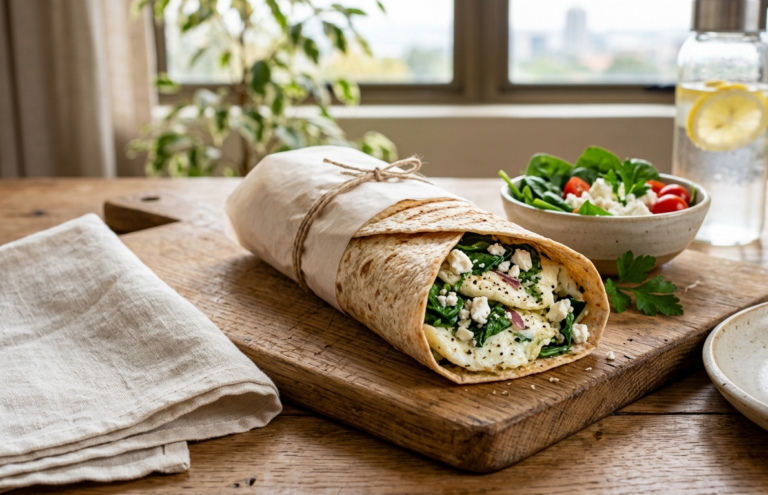 Spinach & Egg White Wrap | Recipes | Fitnesswithrea