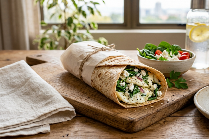 Spinach & Feta Egg White Wrap 